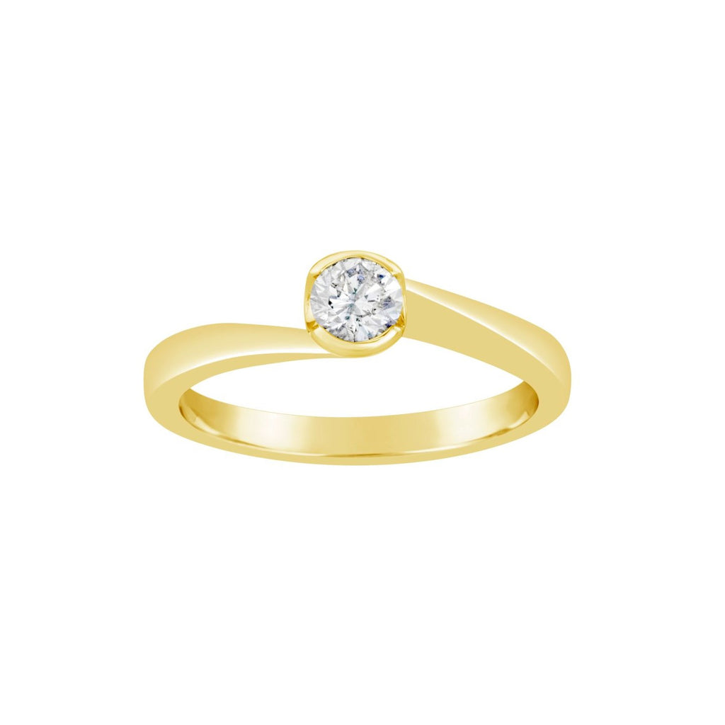 9ct Yellow Gold Solitaire Diamond Engagement Ring