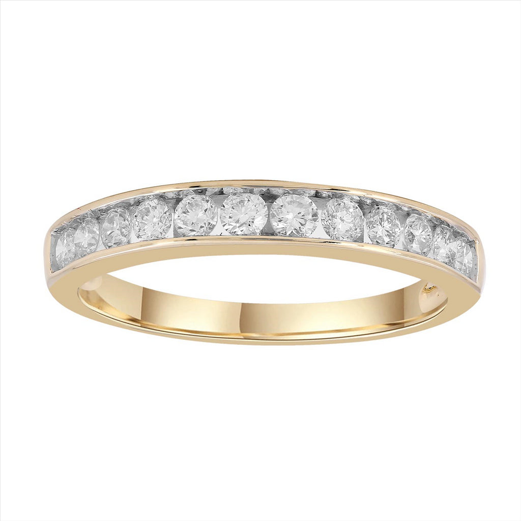 9ct Yellow Gold Channel Set Diamond Anniversary Ring