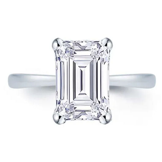 18ct White Gold 1.00ct Lab Grown Emerald Cut Diamond Ring