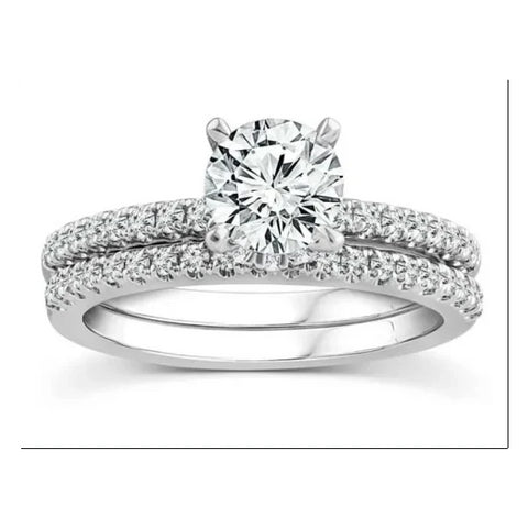 18ct White Gold Lab Grown Diamond Wedding Set