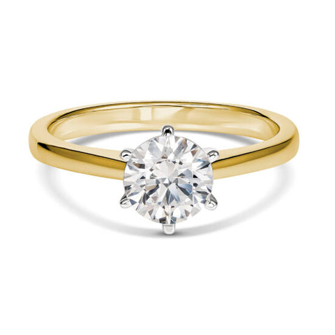 9ct Yellow Gold Cubic Zirconia "Carat" Solitaire Ring