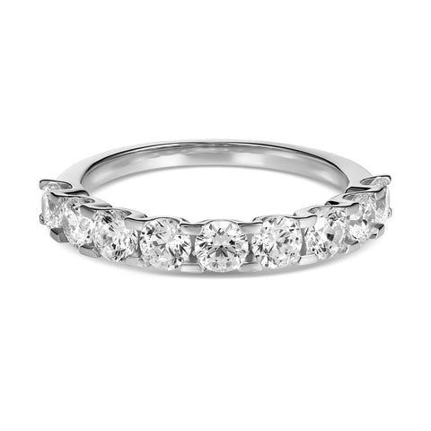 9ct White Gold 9 Stone Claw-set Cubic Zirconia Eternity Ring