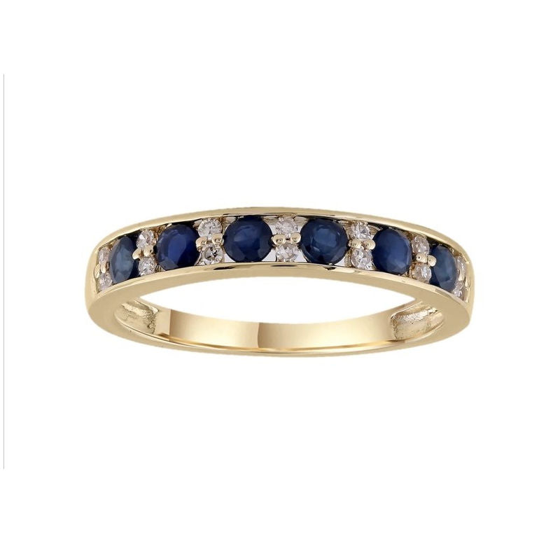 9ct Yellow Gold Diamond And Sapphire Eternity Ring