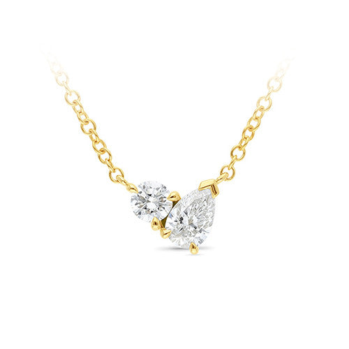 9ct Yellow Gold Lab Grown Diamond Toi et Moi Collier