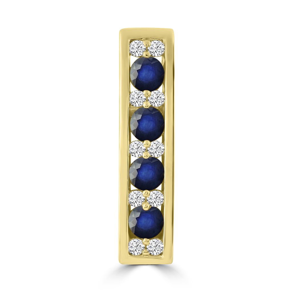 9ct Yellow Gold Diamond And Sapphire Pendant