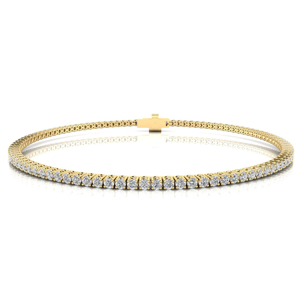 9ct Yellow Gold Lab Grown Diamond Tennis Bracelet