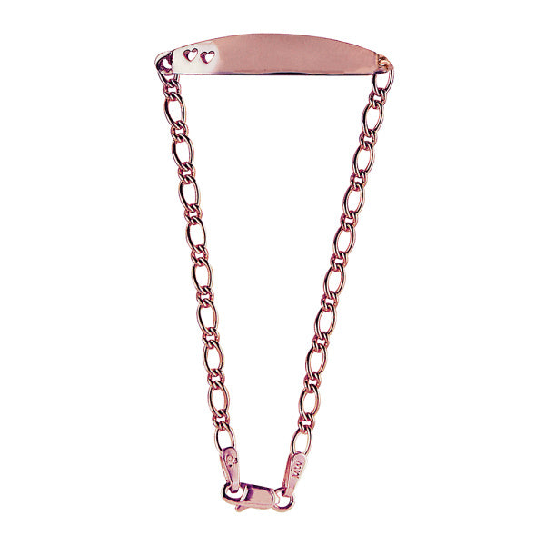 9ct Rose Gold Baby ID Bracelet With Heart Cut Outs