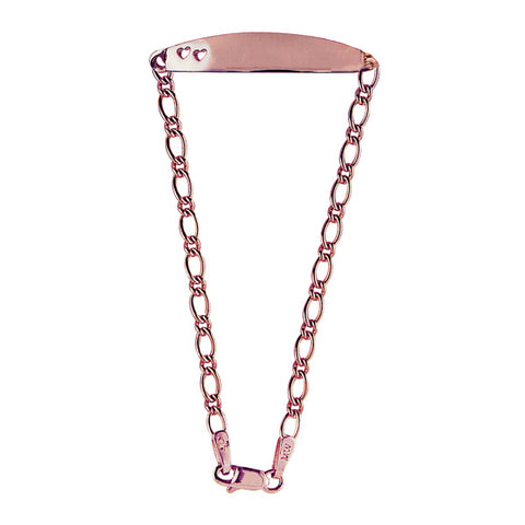 9ct Rose Gold Baby ID Bracelet With Heart Cut Outs