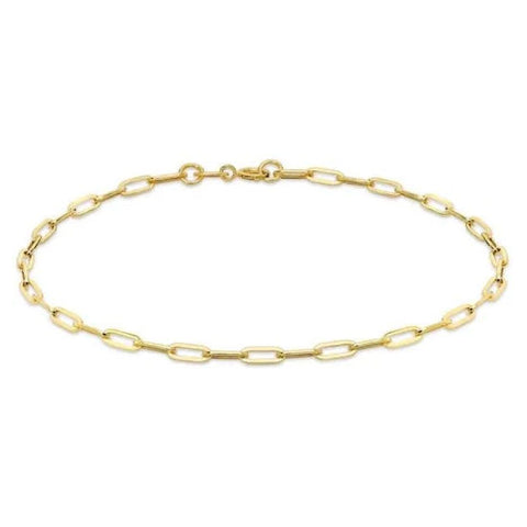 9ct Yellow Gold Paper Link Chain Bracelet