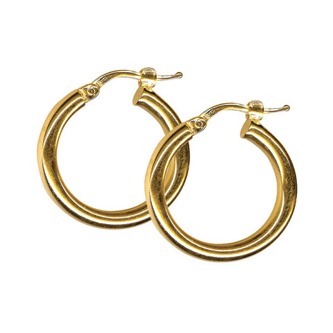 9ct Yellow Gold Italian Plain Hoop Earrings