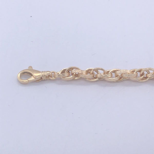9ct Yellow Gold Engraved Double Link Rope Chain Brereton Showcase