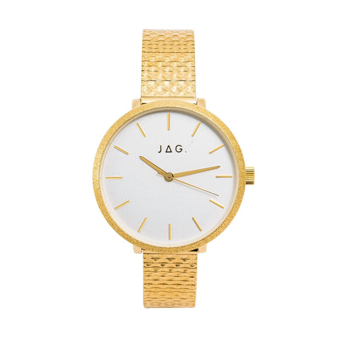 Ladies JAG Watch White Dial With Gold Plated Bracelet