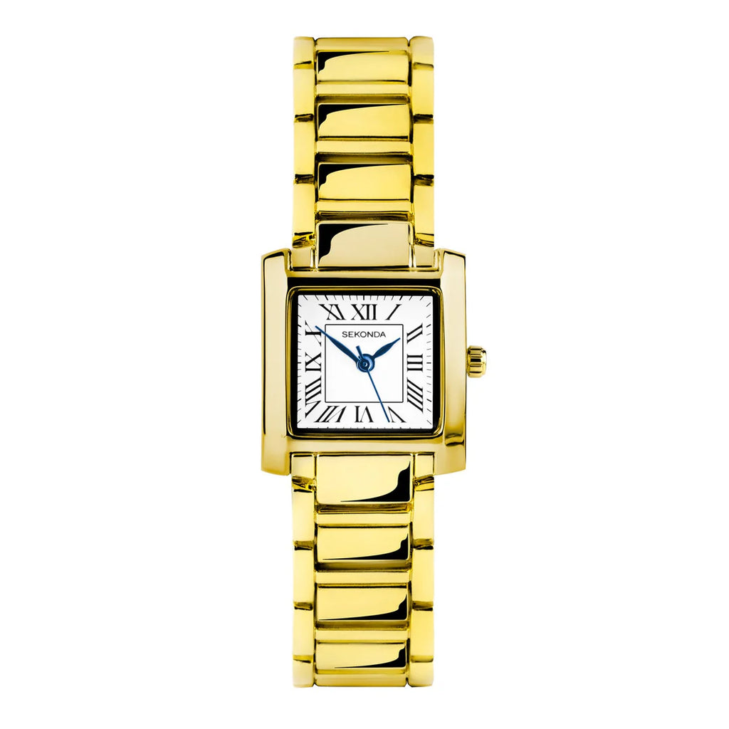 Ladies Sekonda "Montreal" Gold Plated White Square Dial Dress Watch