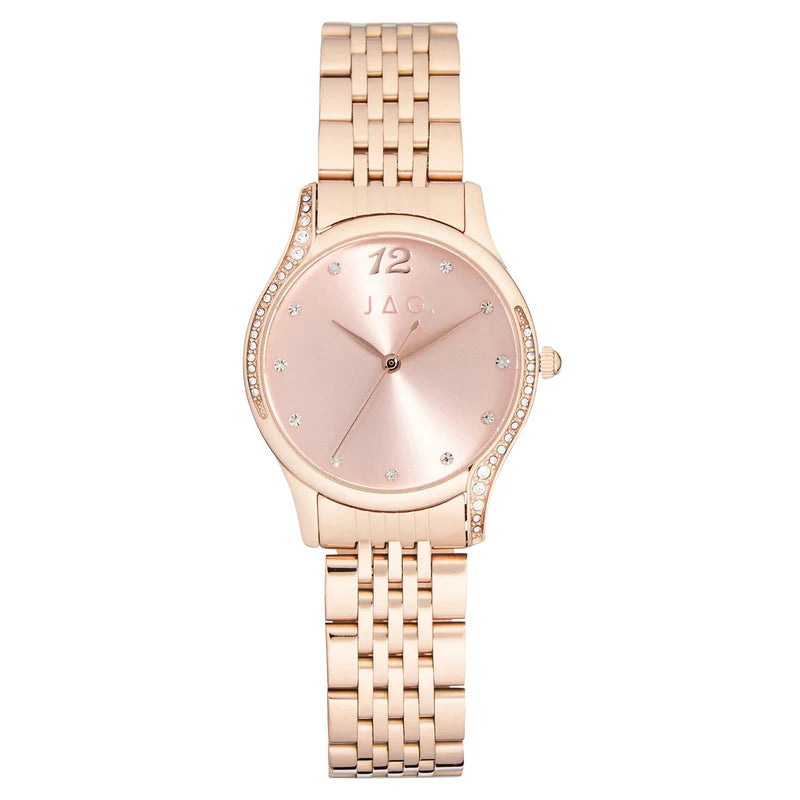 Ladies Jag "Altona" Rose Gold Plated Dress Watch With Pink Dial