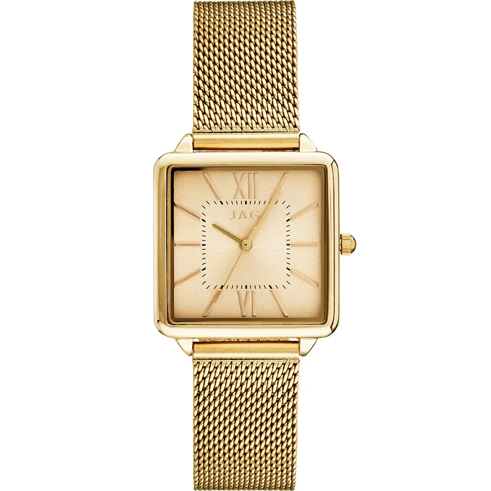 JAG Ladies "Malvern" gold plated dress watch with gold dial