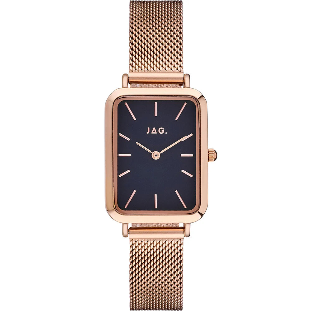 Ladies Jag "Orana" Rose Gold Plated Dress Watch With Black Dial