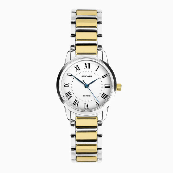 Sekonda Ladies "Beaumont" White 28M Dial And 2 Tone Bracelet