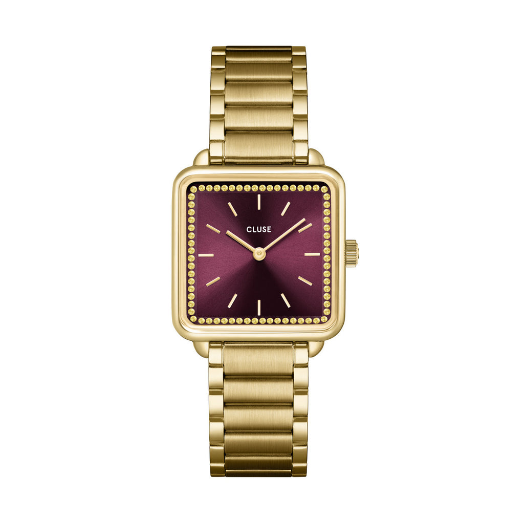 La Tetragone Wine Gold Stones/Gold Link Watch