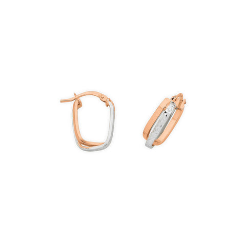 9ct White & Rose Gold Silver Filled Hoops