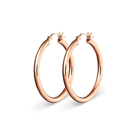 Sterling Silver Rose Gold Plated Hoops