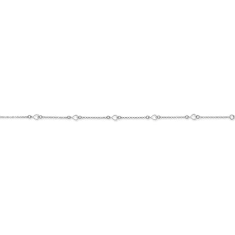 Sterling Silver Open Hearts Anklet