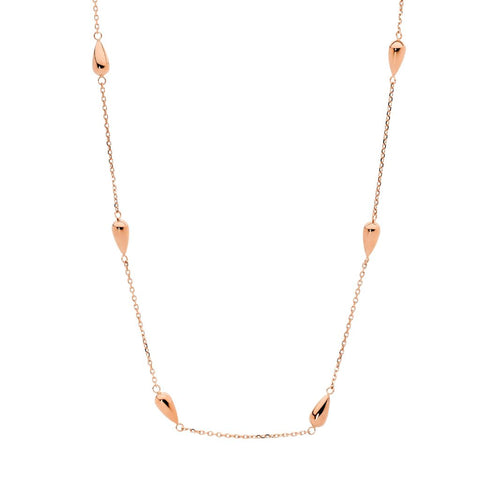 Stainless Steel Rose Gold Plated Tear Drops Necklace 40+5cm