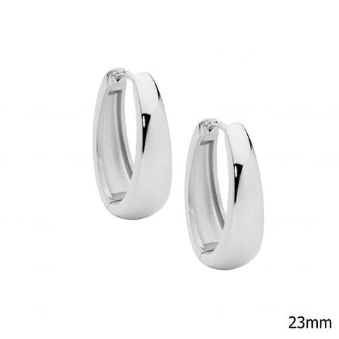 Stainless Steel Elongated Hoop Earrings