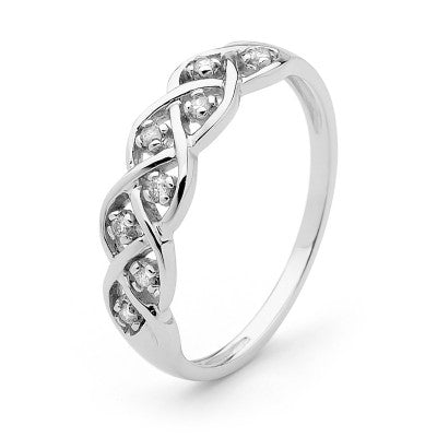9ct White Gold Diamond Dreamweaver Ring