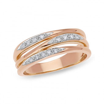 9ct Rose Gold Diamond Dress Ring