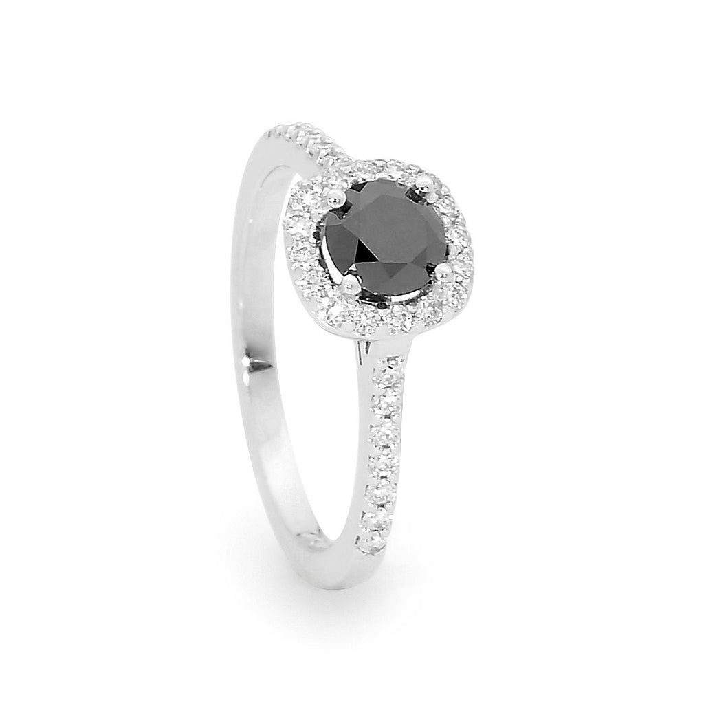 9ct White Gold Australian Sapphire and Diamond Ring