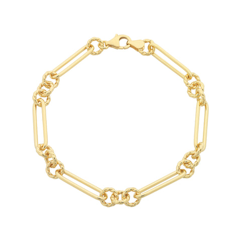 9ct Yellow Gold Silver Filled Paperclip Bracelet