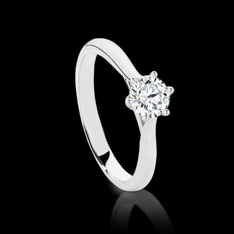 9ct White Gold Classic Diamond Solitaire Engagement Ring