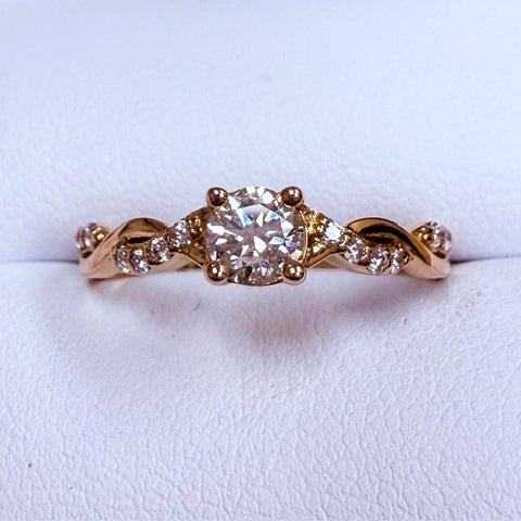 18ct Rose Gold Diamond Set Engagement Ring