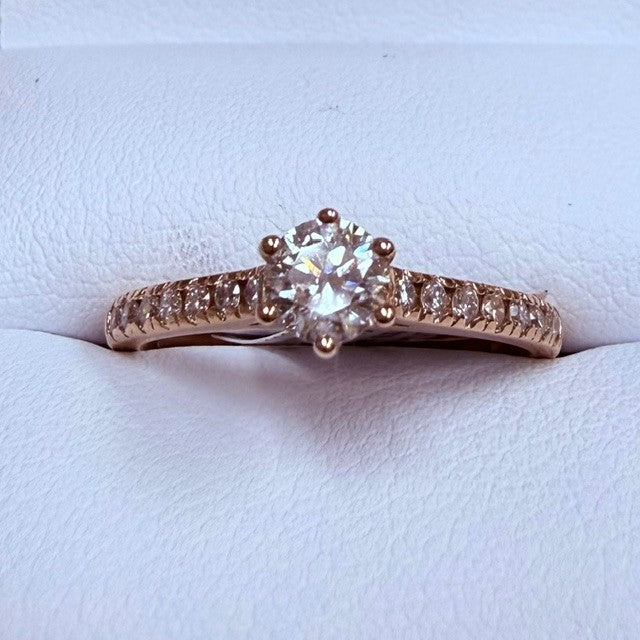 9ct Rose Gold Diamond Engagement Ring