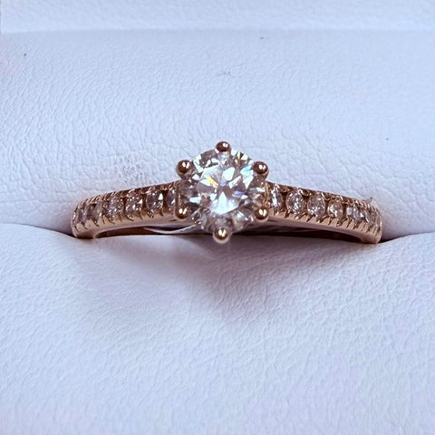 9ct Rose Gold Diamond Engagement Ring
