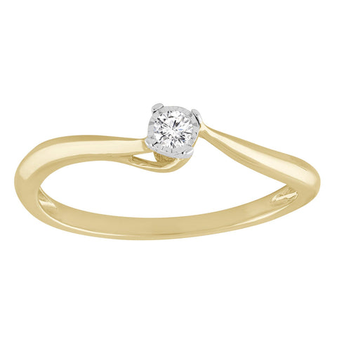 9ct Yellow Gold Petite Diamond Solitaire Ring
