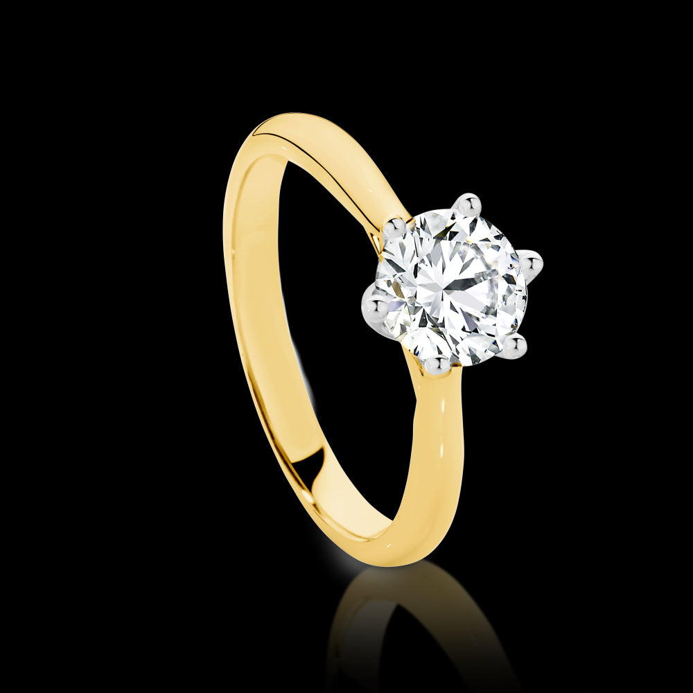 18ct Yellow and White Gold 1.5ct Diamond Solitaire