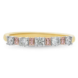 9ct Yellow And White Gold Pink Caviar Ring