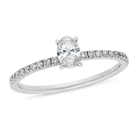 18ct White Gold 0.30ct Oval Solitaire Engagement Ring