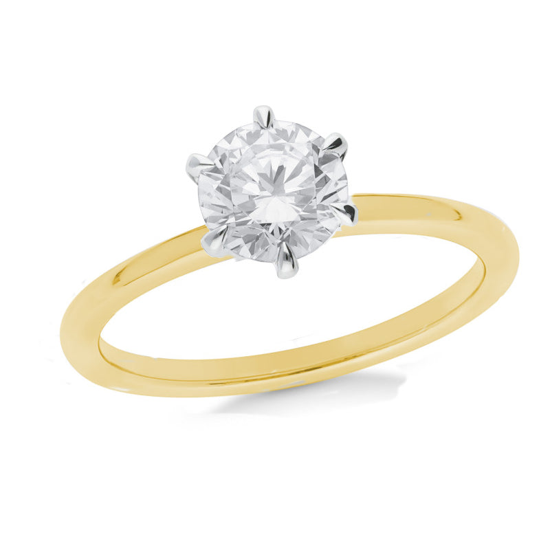 18ct Yellow Gold 1.00ct Certified Lab Grown Diamond Engagement Ring