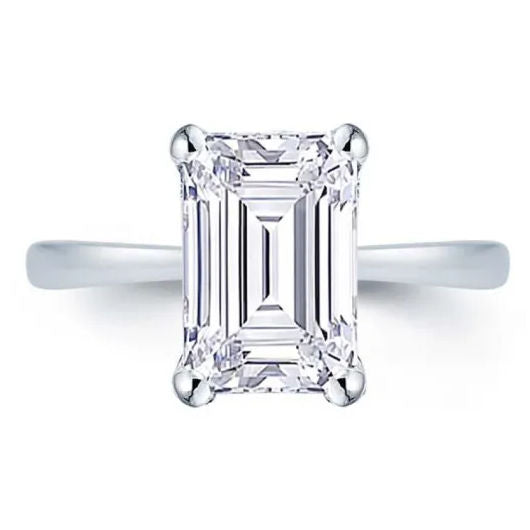 18ct White Gold 1.00ct Lab Grown Diamond Emerald Cut Ring