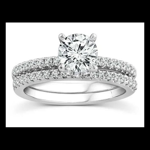 18ct White Gold Lab Grown Diamond Wedding Set