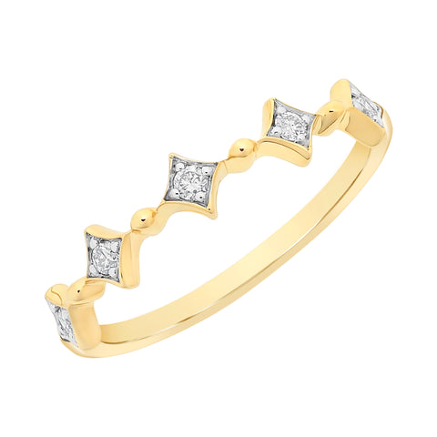9ct Yellow Gold Diamond Ring