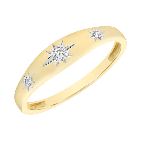 9ct Yellow Gold Diamond Ring