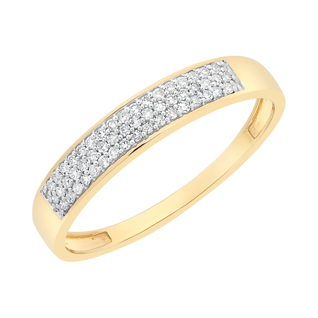 9ct yellow Gold Diamond Ring