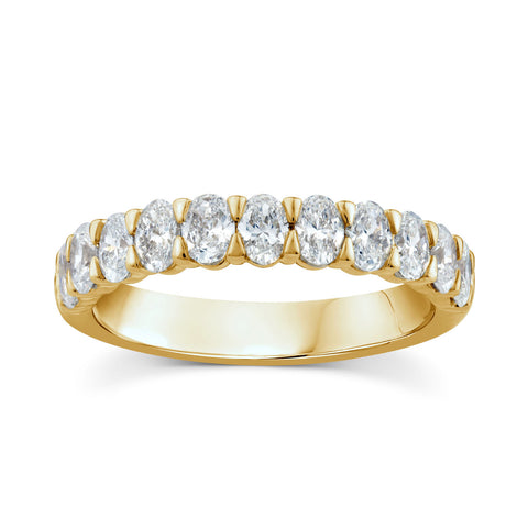 9ct Yellow Gold Oval Lab Grown Diamond Anniversary Ring