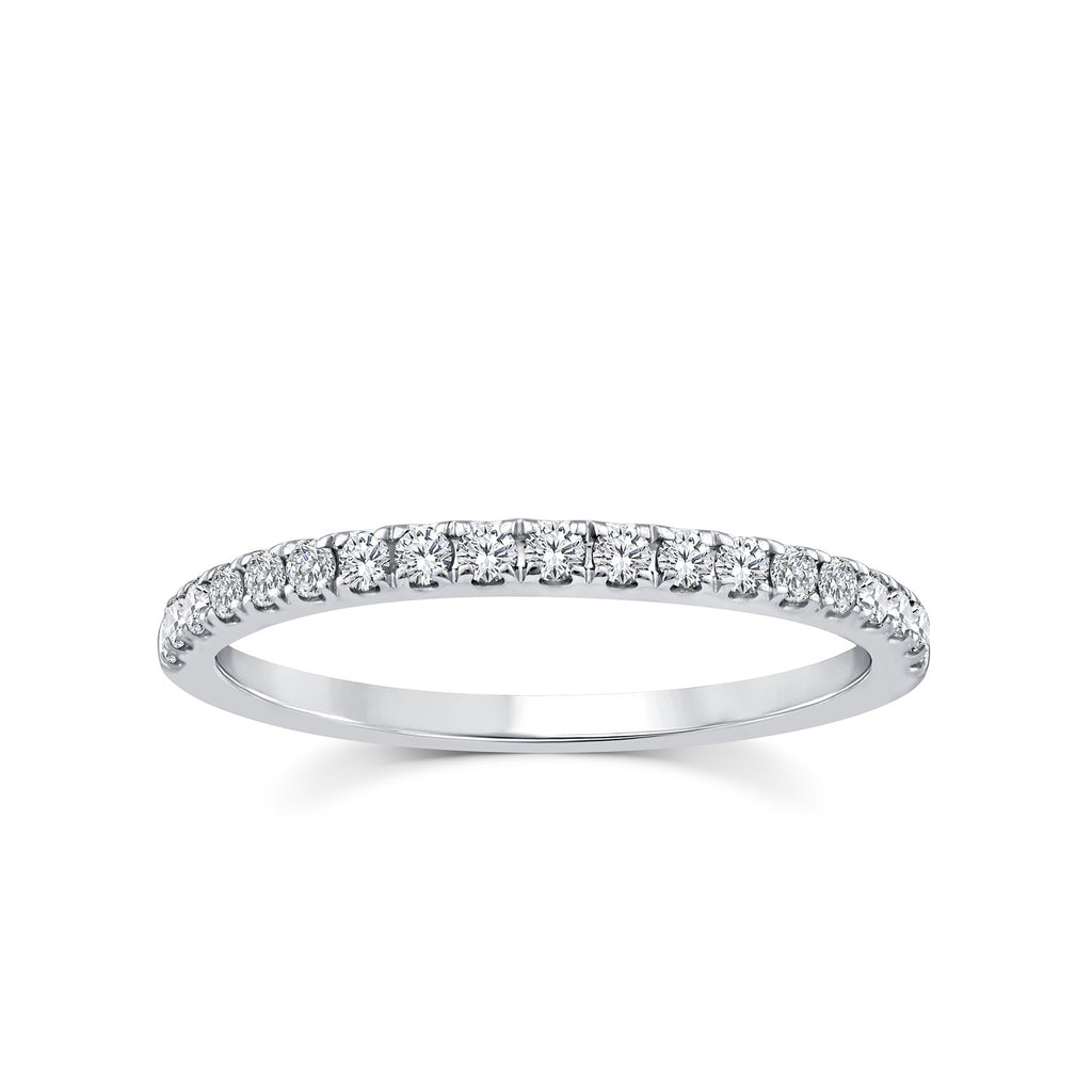 9ct White Gold Lab Grown Diamond Band