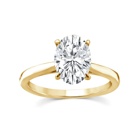 9ct Yellow Gold Lab Grown Diamond Oval Solitaire Engagement Ring