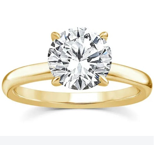 9ct Yellow Gold 2 Carat Lab Diamond Solitaire Engagement Ring