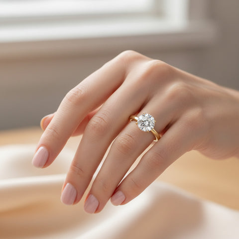 9ct Yellow Gold 2 Carat Lab Diamond Solitaire Engagement Ring